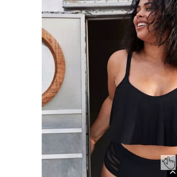 TORRIDS Flirt Collection Plus Size Wireless Black Straight Flounce Bikini Top 4X - Picture 4 of 16